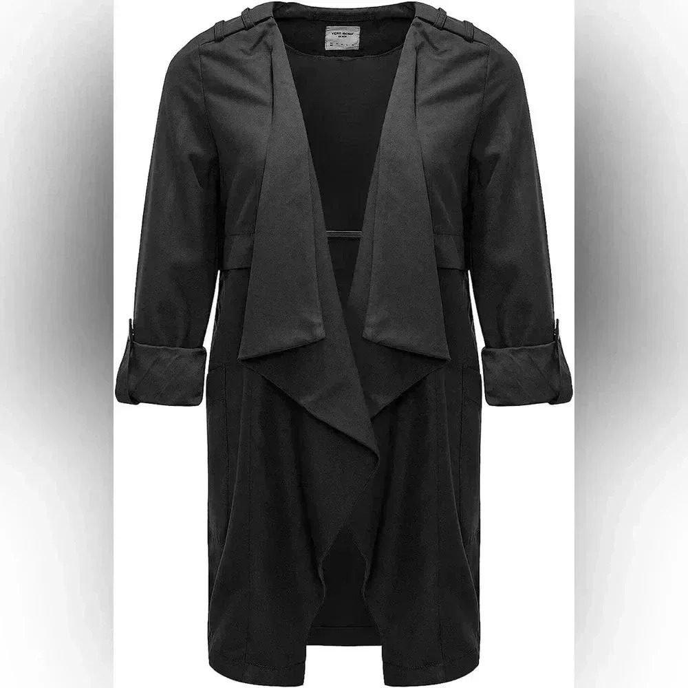 ❤️2/$40❤️Vero Moda Denim VMFAY SERENA 3/4 Open Front Jacket- UK XS